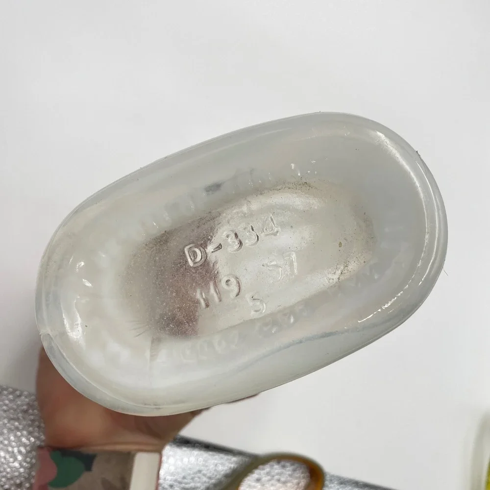 Jim Beam 1957 Vintage Opalescent Milk Glass Decanter Bottle